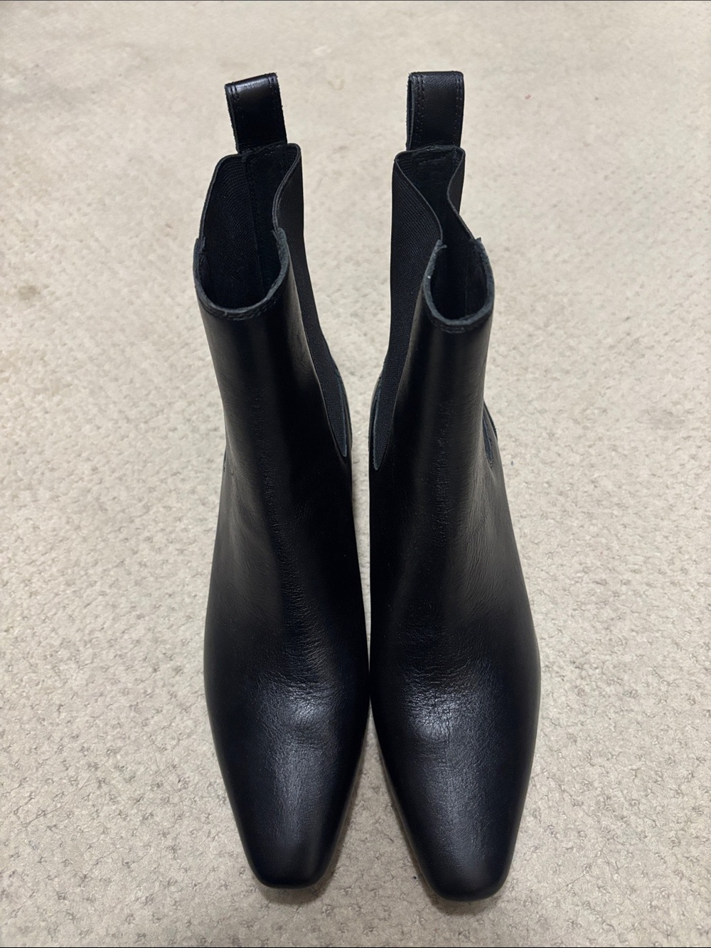 NWOT Madewell Classic Black Leather Size 7 Chelsea Ankle Boots - Women's